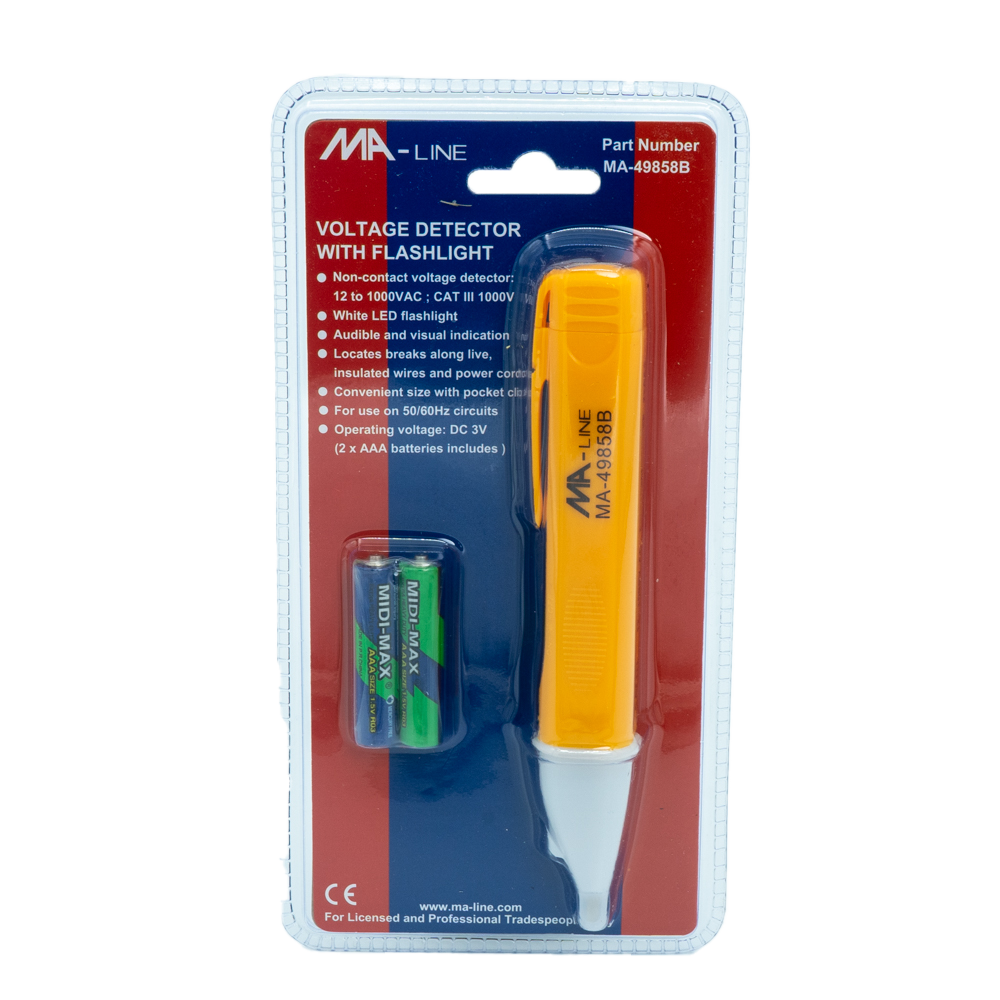MA-Line MA-49858B 24VAC to 1000VAC Voltage Detector with Flashlight