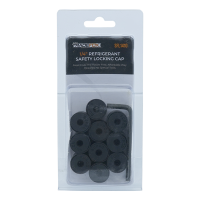 Supco TradeFox SFL1410 1/4in Refrigerant Safety Locking Caps, 10 Pack