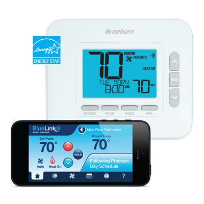 Braeburn 8205 Universal 3H/2C Smart Wi-Fi Programmable Thermostat With BlueLink