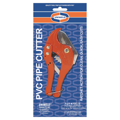 Uniweld 70078 PVC Ratchet Pipe Cutters, Cuts Up To 1-5/8in OD (42mm)
