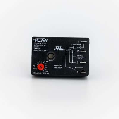 ICM Controls ICM253B Fan Delay Timer, 12-390 Second Adjustable Delay