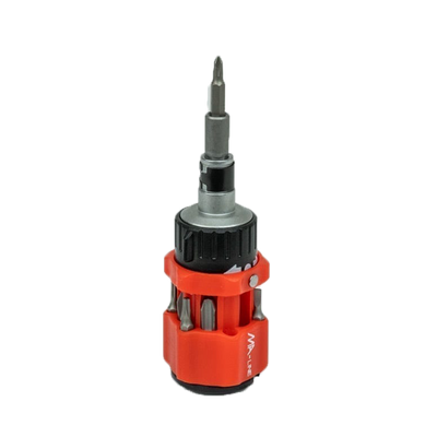 MA-Line MA-RS121 Ratcheting Stubby Screwdriver with 11 Tips