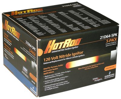 White-Rodgers 21D64-5PK HotRod Universal Hot Surface Ignitor, 5 Pack
