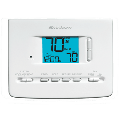 Braeburn 2020NC Programmable Thermostat without Hinged Cover, 1H/1C