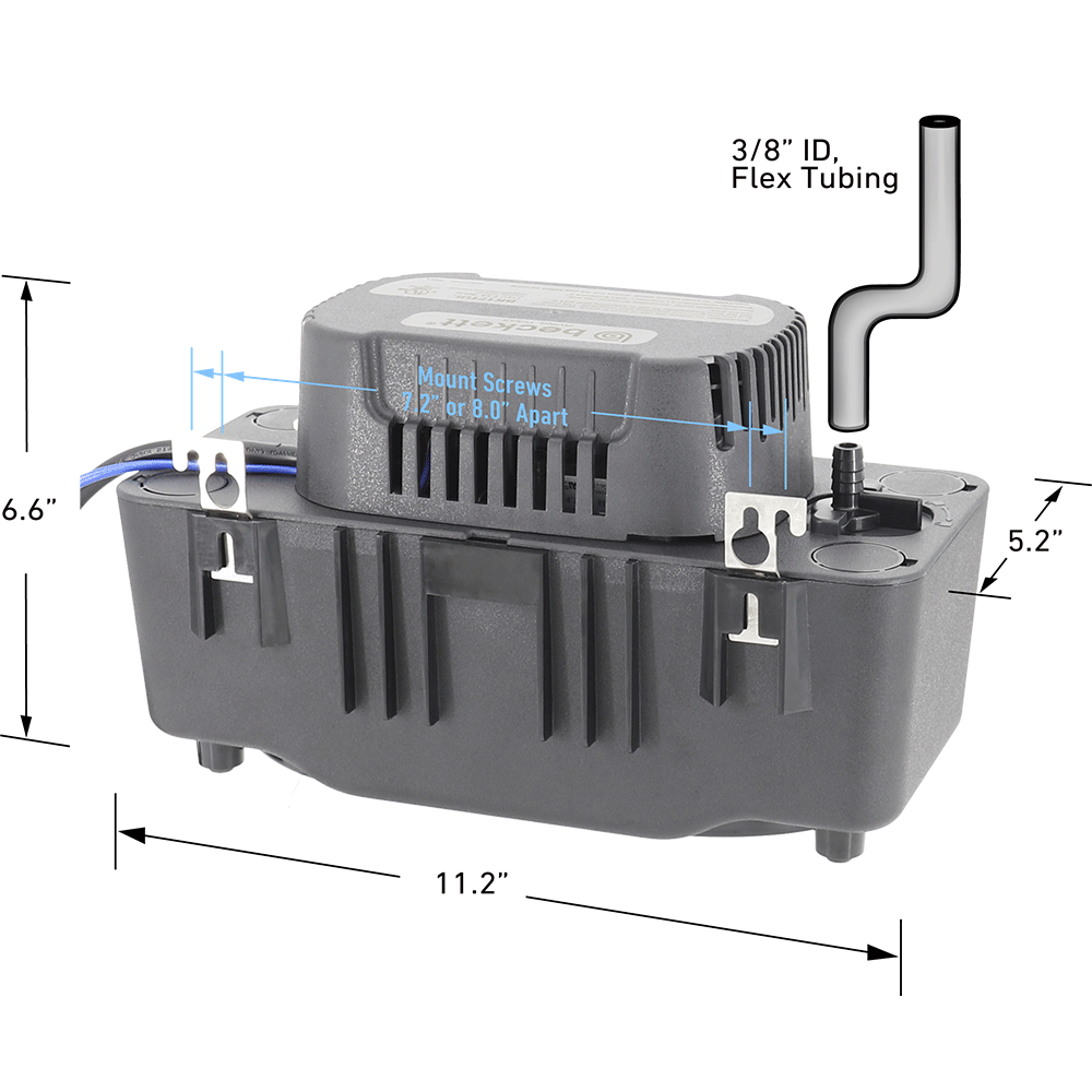 Beckett BK222UL 230V Medium Condensate Pump with Safety Switch, 22ft