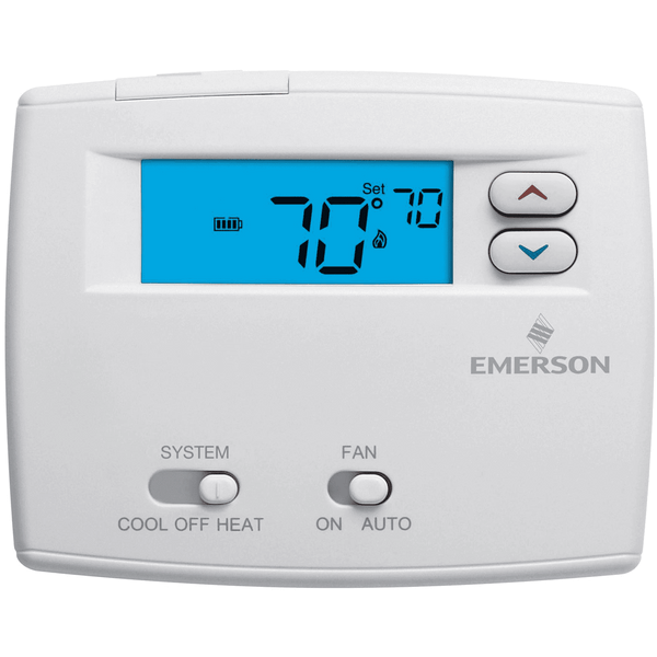White-Rodgers 1F86-0244 Dual-Powered Non-Programmable Thermostat, 1H/1C