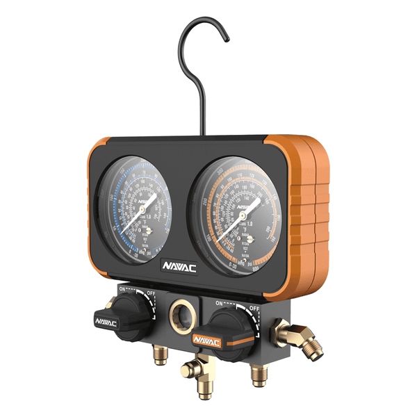 NAVAC N2A4 Manifold Gauge, Class 1.0 Accuracy with Aluminum Body