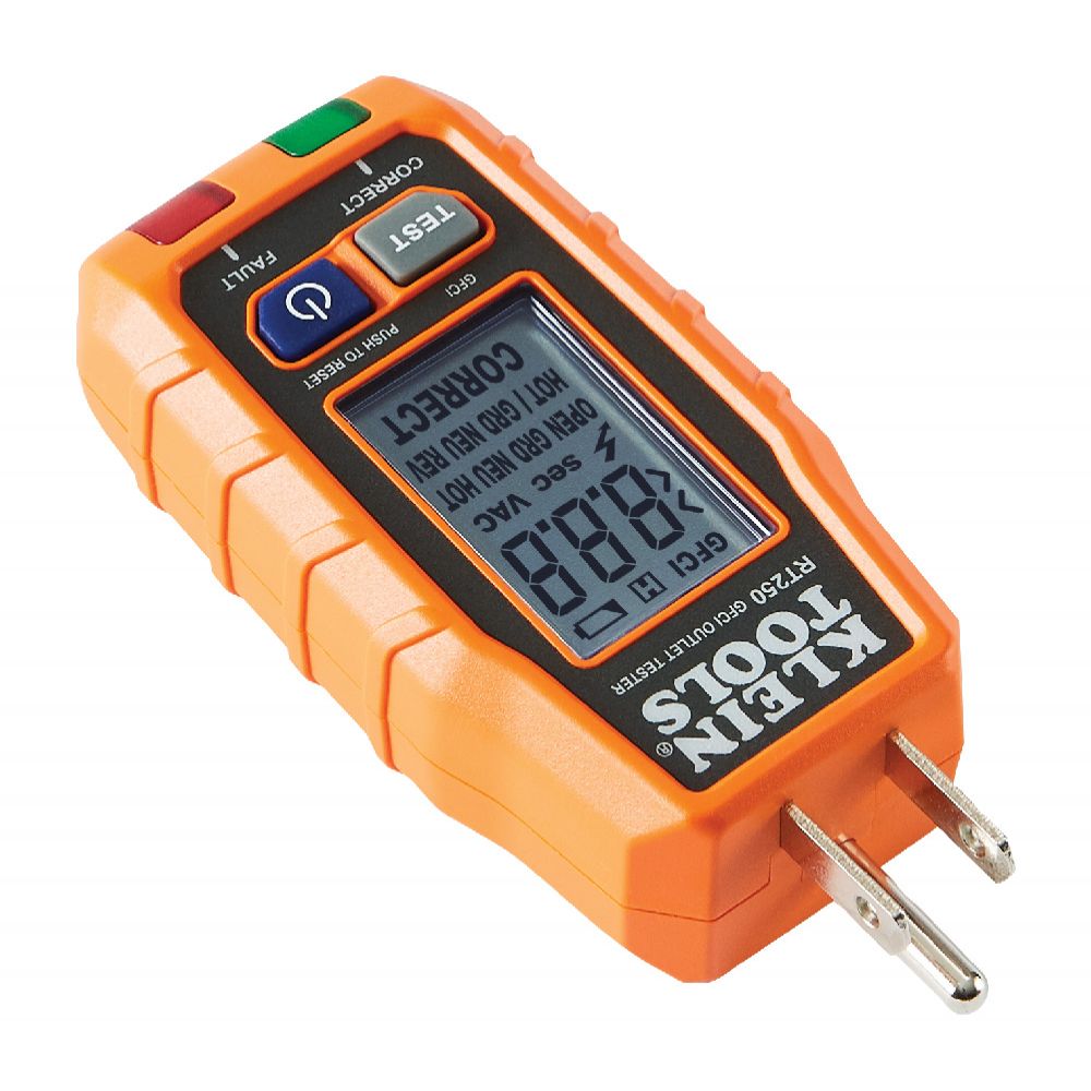 Klein Tools RT250 GFCI Receptacle Tester with LCD Display