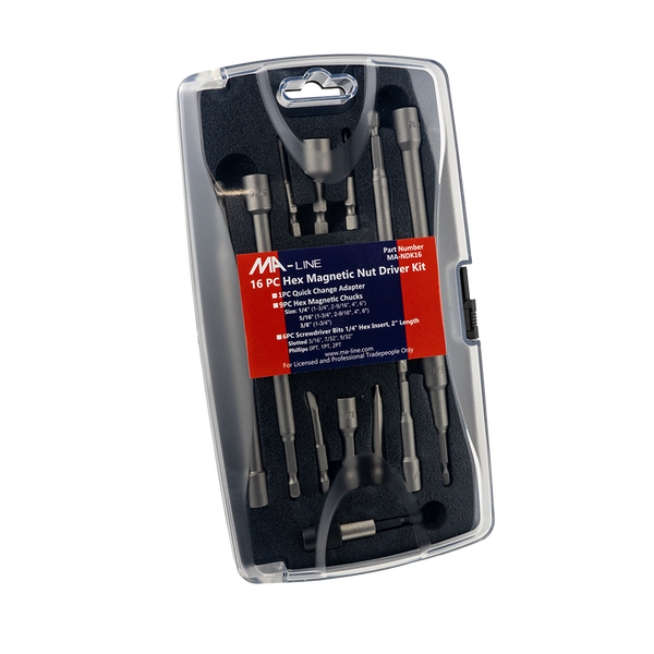 MA-Line MA-NDK16 16-Piece Hex Magnetic Nut Driver Kit