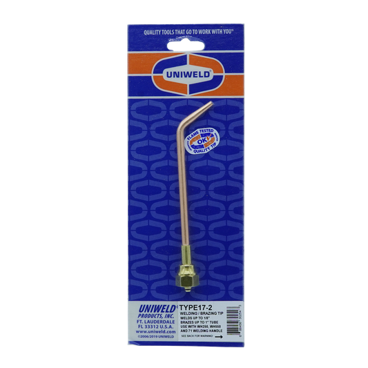 Uniweld TYPE17-2 Welding Brazing Soldering Tip, Up To 1/8in Weld & Brazing Up To 1in Copper Tube