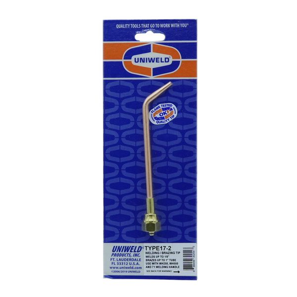 Uniweld TYPE17-2 Welding Brazing Soldering Tip, Up To 1/8in Weld & Brazing Up To 1in Copper Tube