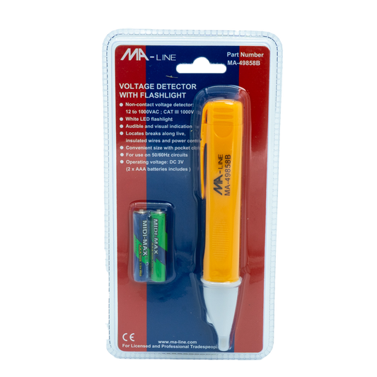 MA-Line MA-49858B 24VAC to 1000VAC Voltage Detector with Flashlight