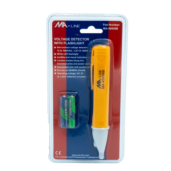 MA-Line MA-49858B 24VAC to 1000VAC Voltage Detector with Flashlight