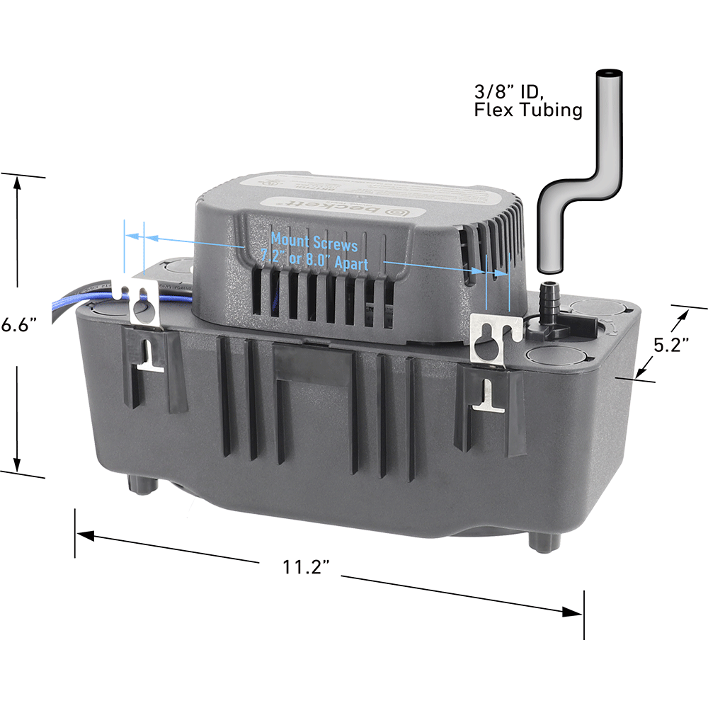 Beckett BK171UL 115V Medium Condensate Pump with Safety Switch, 17ft