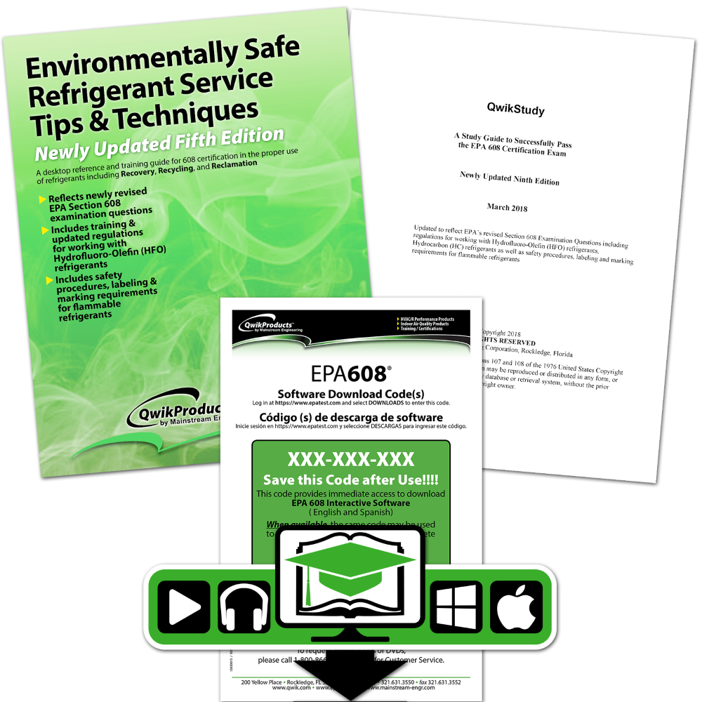 QwikProducts QT3100 EPA Certification Study Kit without Test – HVAC Surplus