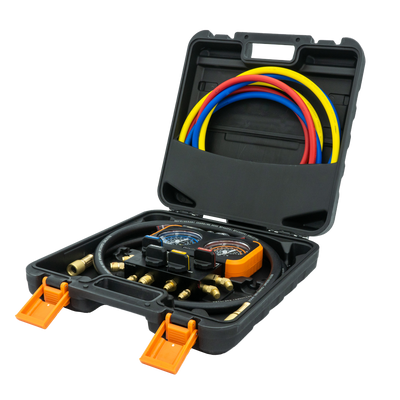 NAVAC N4A4H 4-Valve Manifold Gauge, Class 1.0 Accuracy