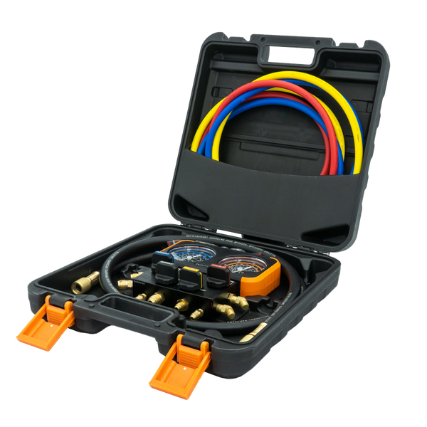 NAVAC N4A4H 4-Valve Manifold Gauge, Class 1.0 Accuracy