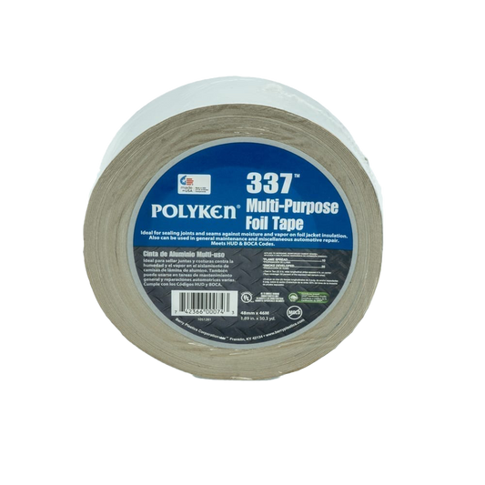 Polyken 337 Multi-Purpose Plain Aluminum Foil Tape 1087625, 48mm x 46m