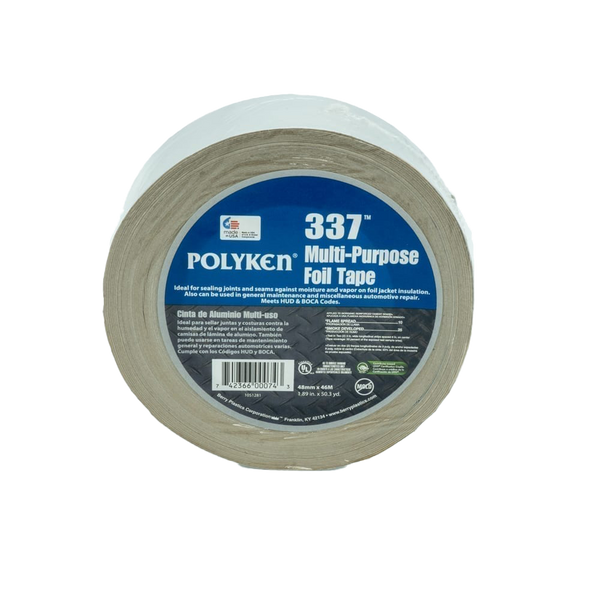 Polyken 337 Multi-Purpose Plain Aluminum Foil Tape 1087625, 48mm x 46m