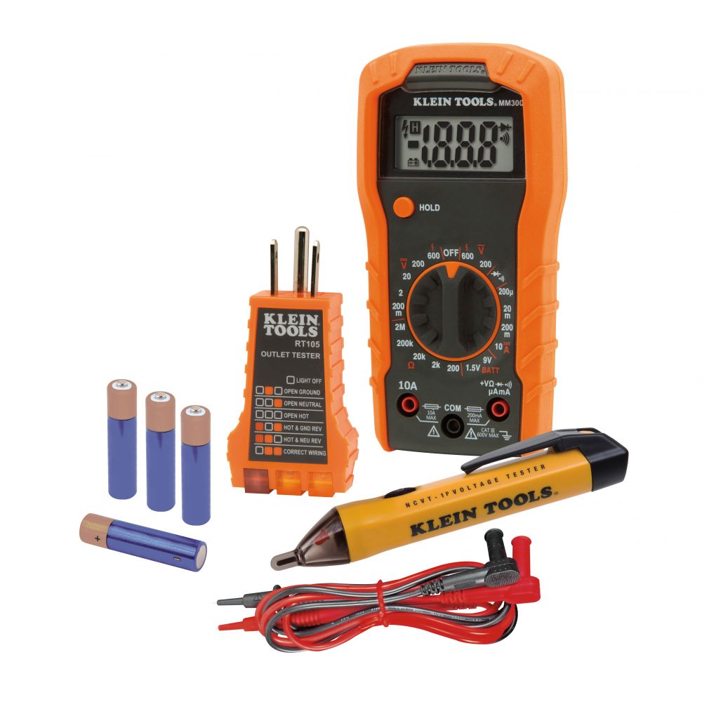 Klein 69149P Test Kit with Multimeter, Volt and Receptacle Tester