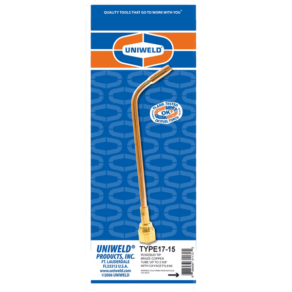 Uniweld TYPE17-15 Brazing Soldering Rosebud Heating Tip, Brazing Up To 2-5/8in Copper Tube