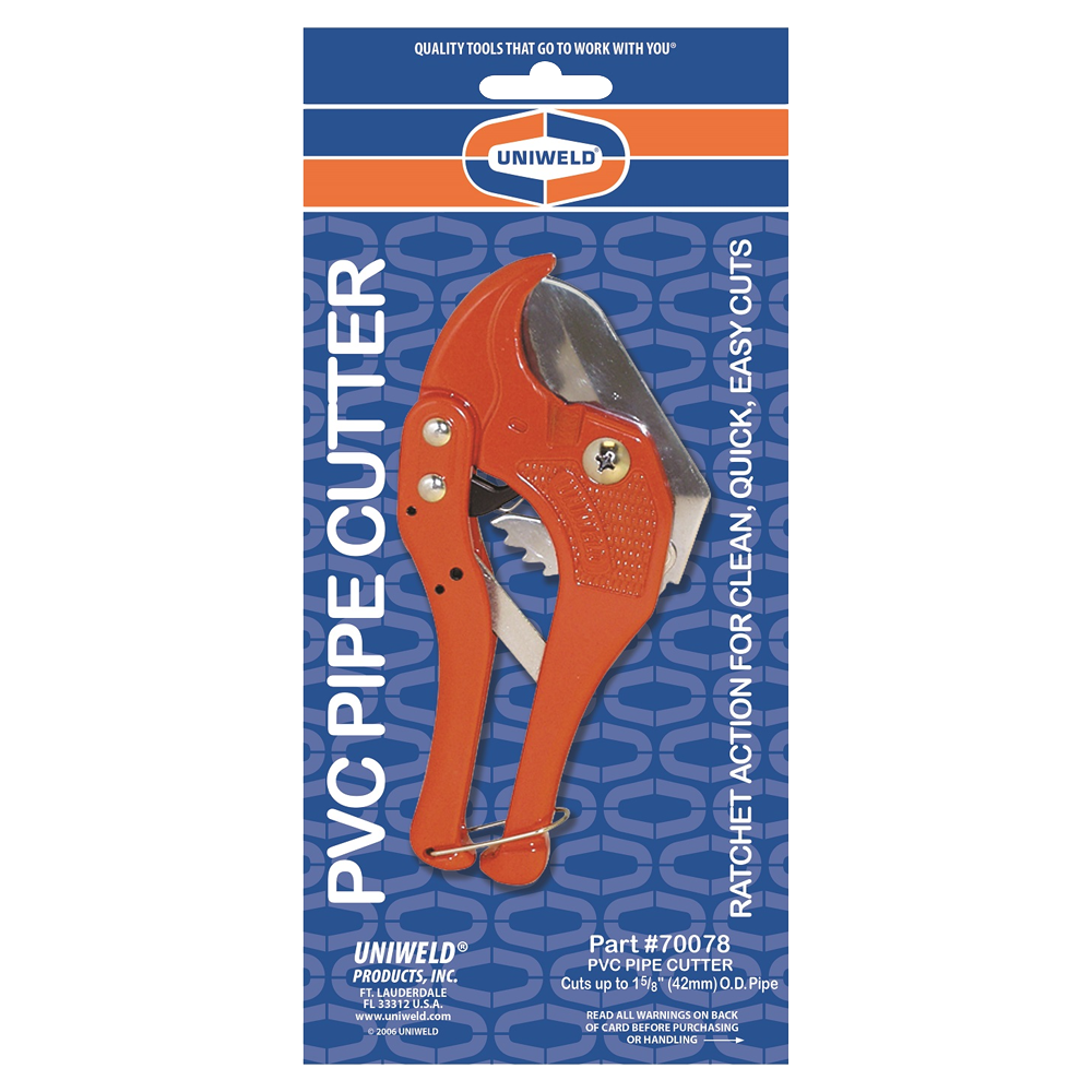 Uniweld 70078 PVC Ratchet Pipe Cutters, Cuts Up To 1-5/8in OD (42mm)