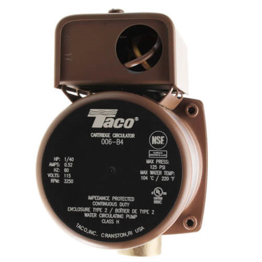 Taco 006-B4 Compact, Sweat 3/4in Cartridge Circulator Pump in Bronze