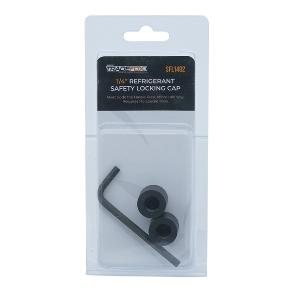 Supco TradeFox SFL1402 1/4in Refrigerant Safety Locking Caps, 2 Pack