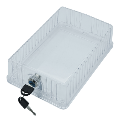 iO HVAC Controls Clear Universal Thermostat Cover Guard With Key Lock Box, Thermostat Guard For Residential, Hotel, Business, 9" x 8.5" x 2.5"