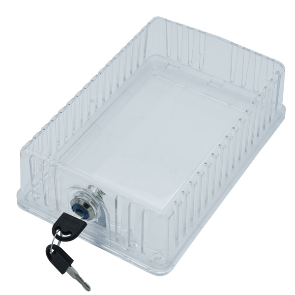 iO HVAC Controls Clear Universal Thermostat Cover Guard With Key Lock Box, Thermostat Guard For Residential, Hotel, Business, 9" x 8.5" x 2.5"