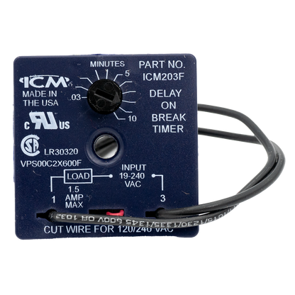 ICM Controls ICM203FB Delay-on-Break Timer, 6in Wire Leads