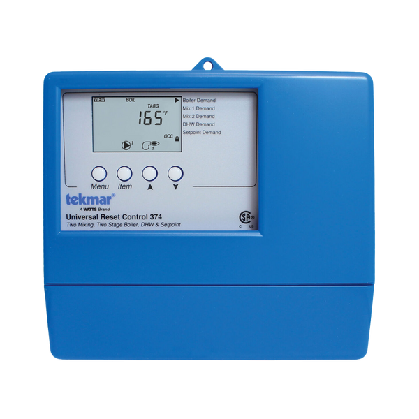 Tekmar 374 Universal Reset Control, Two Mixing, Two Stage Boiler, DHW and Setpoint