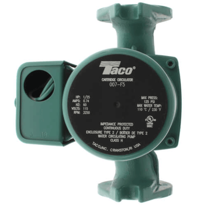 Taco 007-F5 Cast Iron 1/25 HP Circulator Pump, Great for Hydronics