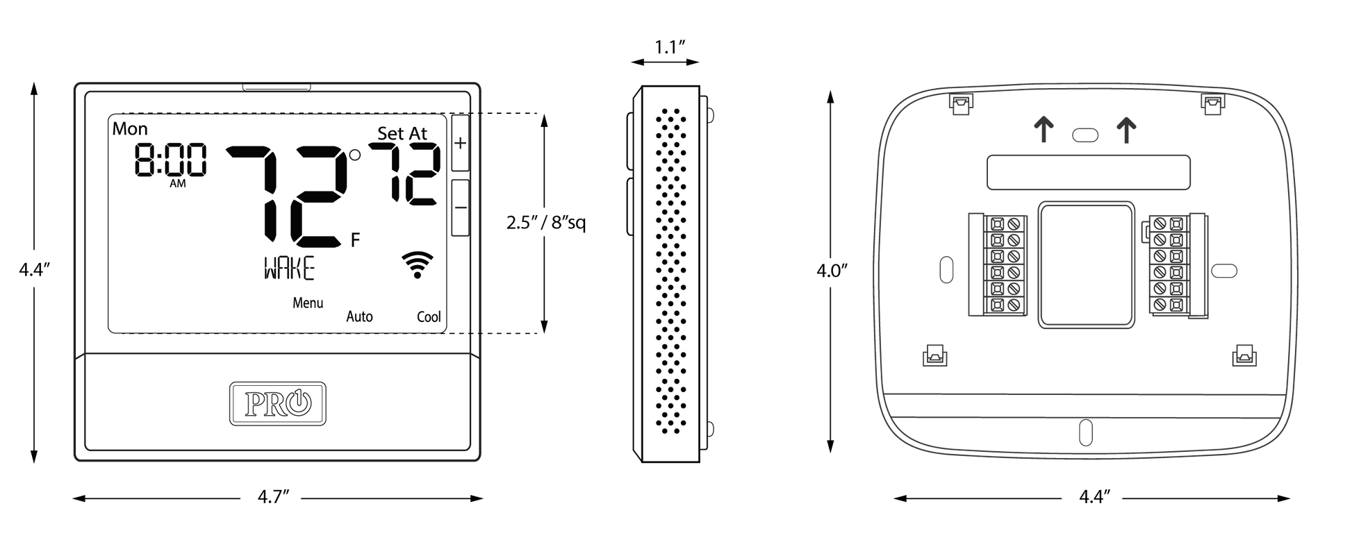 Pro1 IAQ T855iSH 7-Day 5+1+1 Universal Programmable Thermostat, 5H/3C