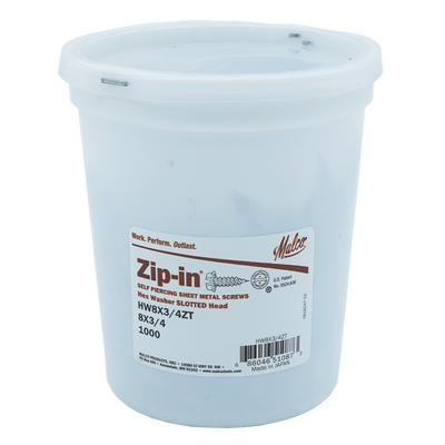 Malco HW8X3/4ZT Zip In 8x3/4 Hex Washer Screws, 1,000 Pack
