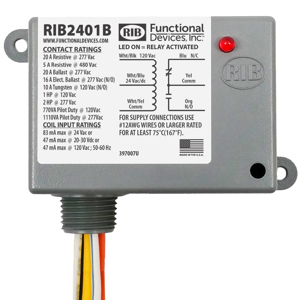 Functional Devices RIB2401B Enclosed SPDT Power Relay