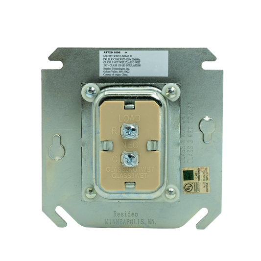 Honeywell AT72D1006 Plate-Mounted 120VAC Transformer, 9in Lead wires