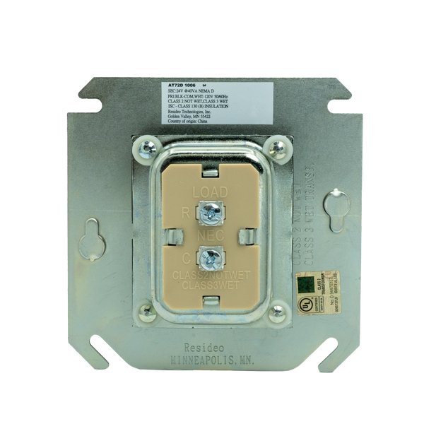 Honeywell AT72D1006 Plate-Mounted 120VAC Transformer, 9in Lead wires