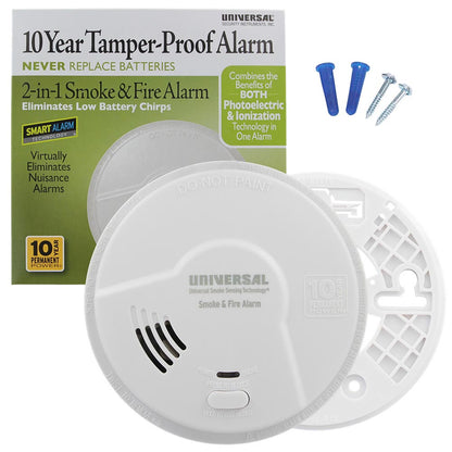 USI MI3050SB 2-in-1 Smart Smoke and Fire Alarm, Dual Sensing