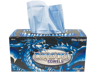 Nu-Calgon Dragon Towels 4162-01 Heavy-Duty Lint-Free Shop Towels 100 Count Blue