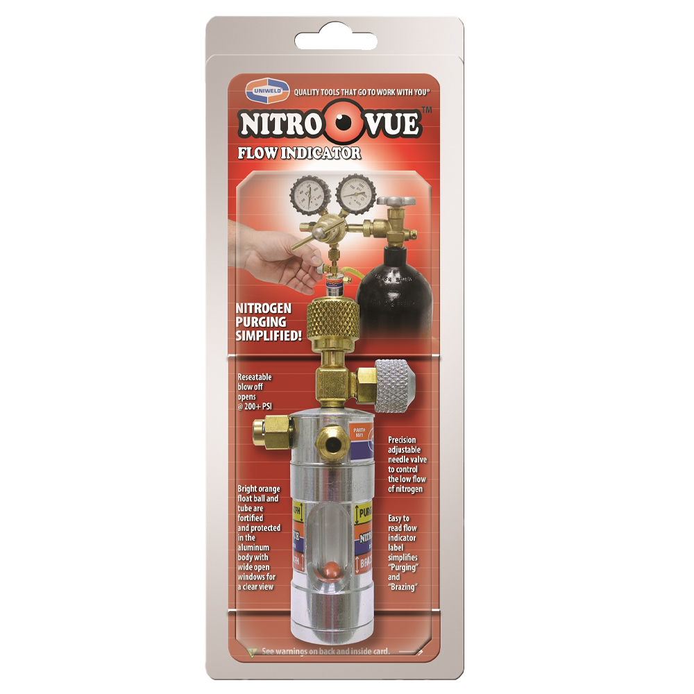 Uniweld NV1 NitroVue Flow Indicator With 1/4in Flare Fittings