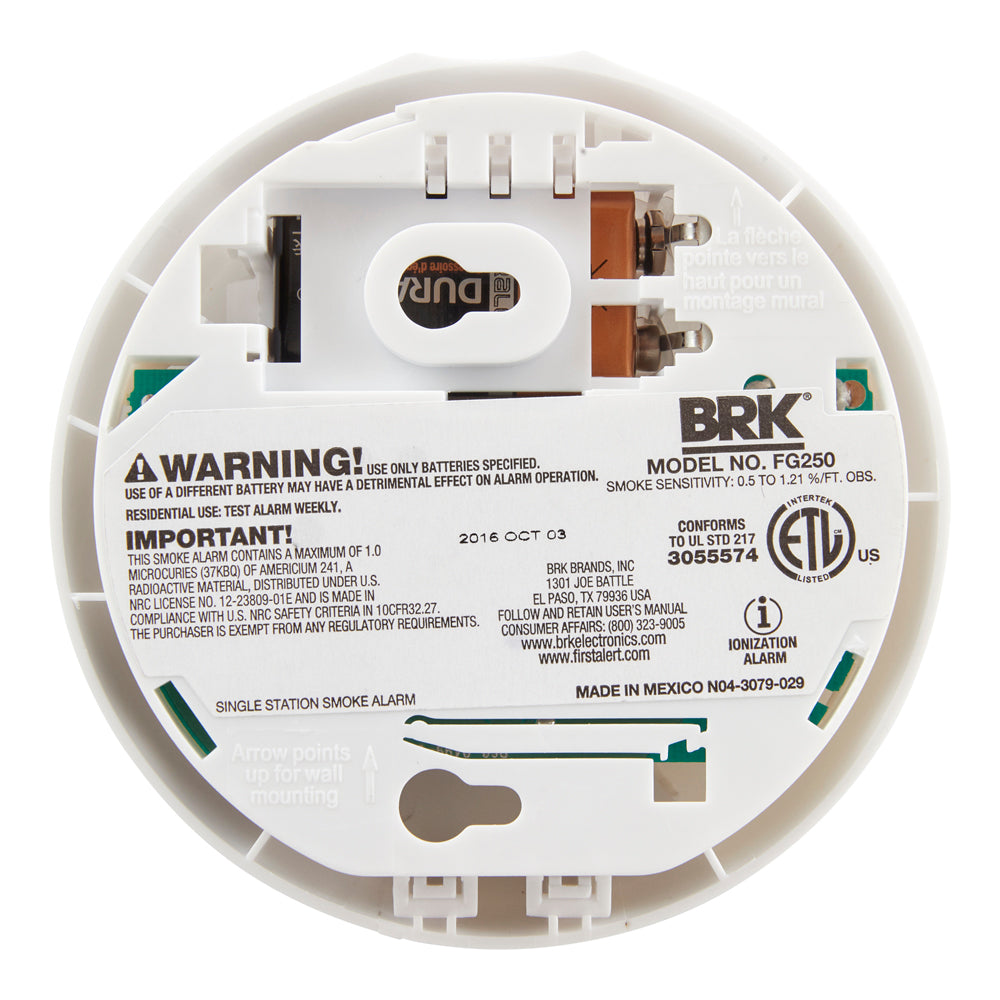 BRK FG250B - 9V Battery Smoke Alarm (ION)