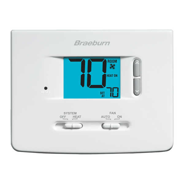 Braeburn 1025NC Non-Programmable Digital Thermostat, Heat-Only