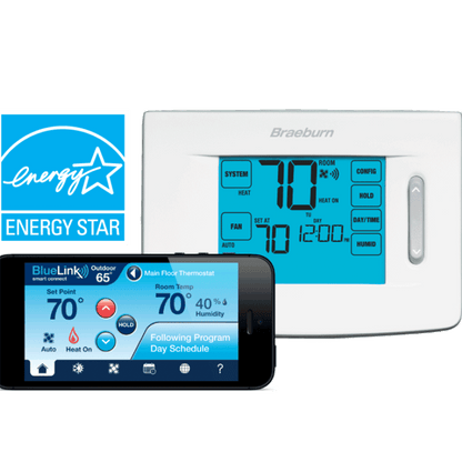 Braeburn 7320 Universal Smart Wi-Fi Thermostat, Up to 3H/2C