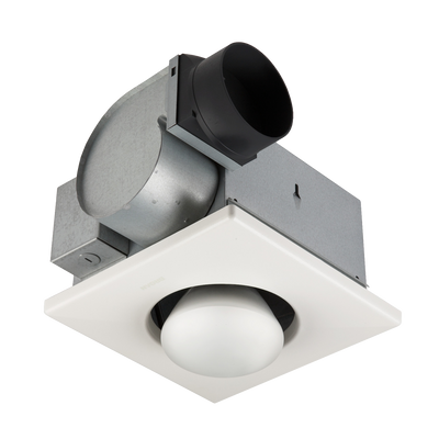 Broan 162 70 CFM One-Bulb Heater/Ventilation Fan, 250W BR40 Infrared Bulb, 4.0 Sones