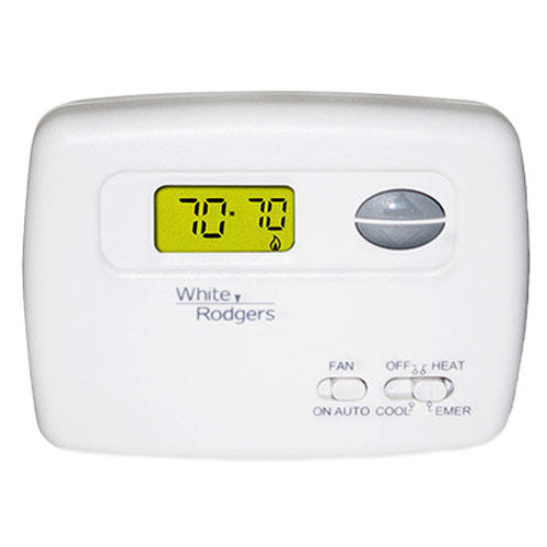 White-Rodgers 1F79-111 Heat Pump Non-Programmable Thermostat, 2H/1C