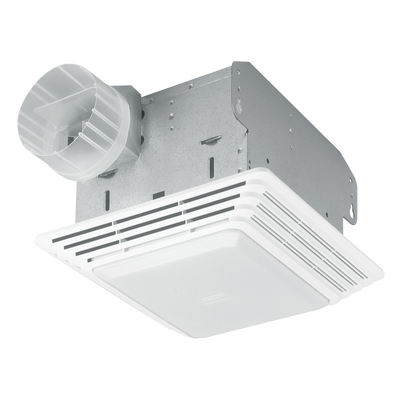 Broan 678 White 50 CFM Ventilation Fan With Light, 2.5 Sones