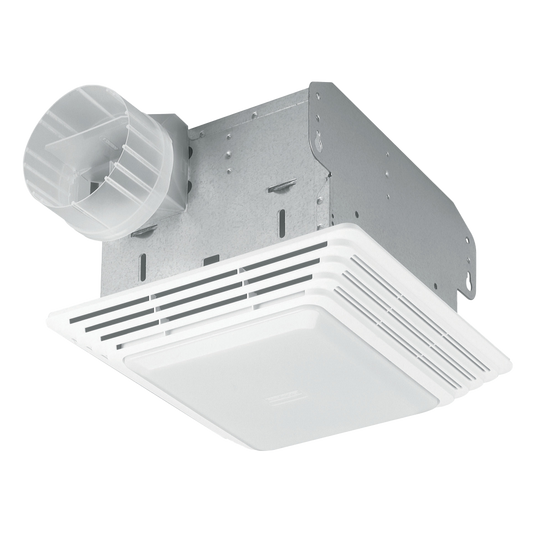 Broan 678 White 50 CFM Ventilation Fan With Light, 2.5 Sones