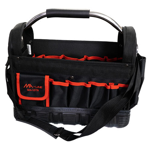 MA-Line MA-15TB Black and Red Tool Bag with Metal Handle