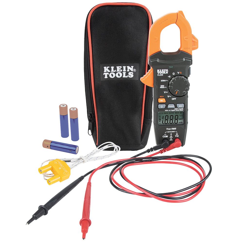 Klein Tools CL220 Digital Clamp Meter, AC Auto-Ranging 400 AMP